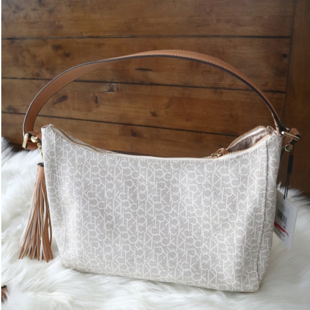 Calvin Klein monogram tassel boho medium bag - Picture 2 of 8